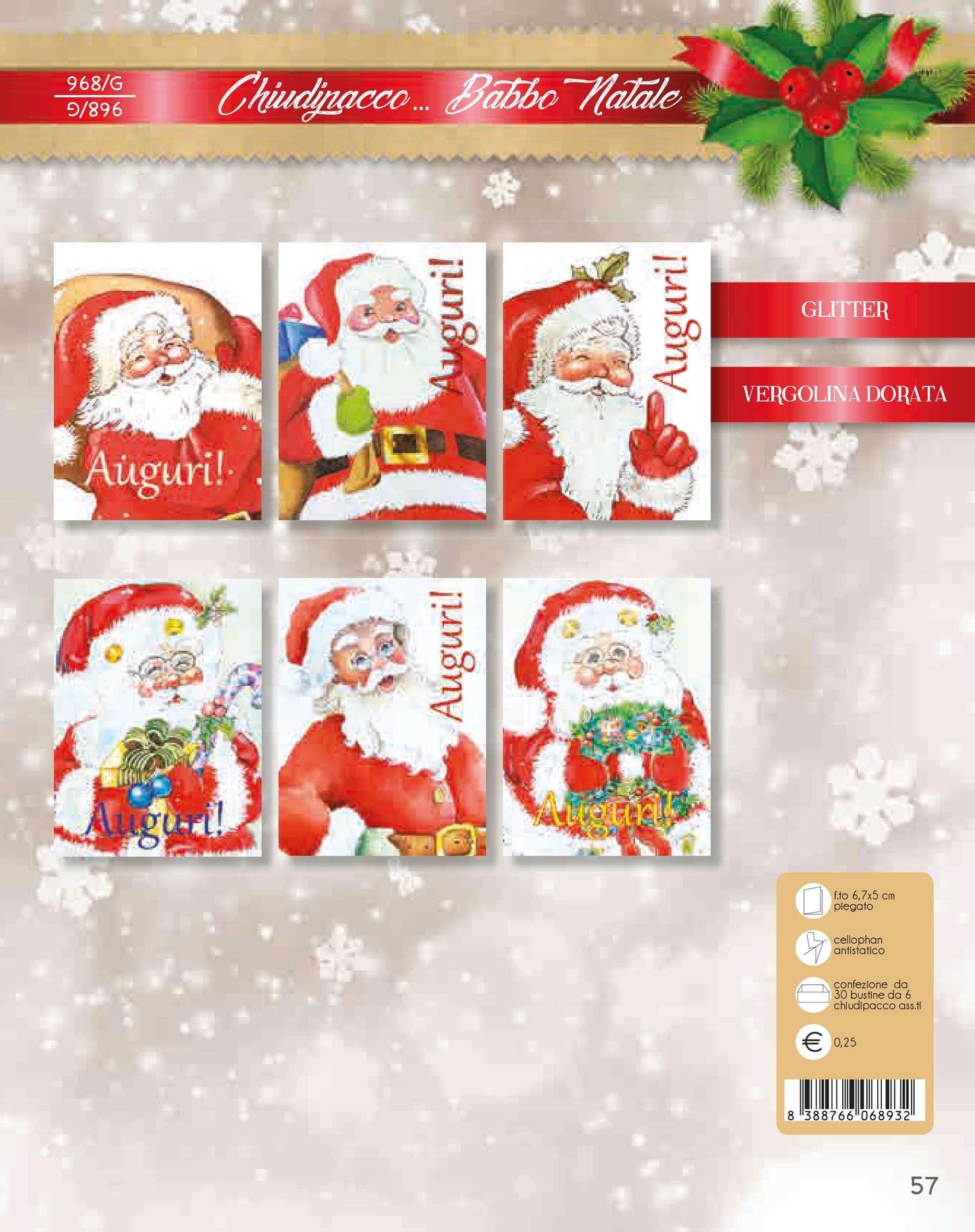 968/G - BUON NATALE 6 CHIUDIPACCO BABBO NATALE