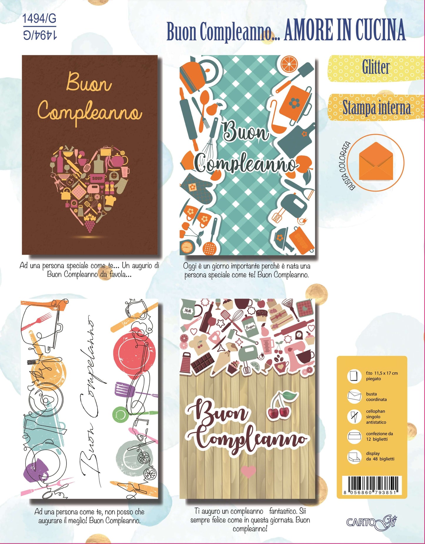 1494/G - BUON COMPLEANNO AMORE IN CUCINA (12PZ)