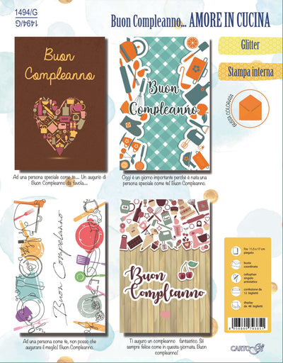 1494/G - BUON COMPLEANNO AMORE IN CUCINA (12PZ)