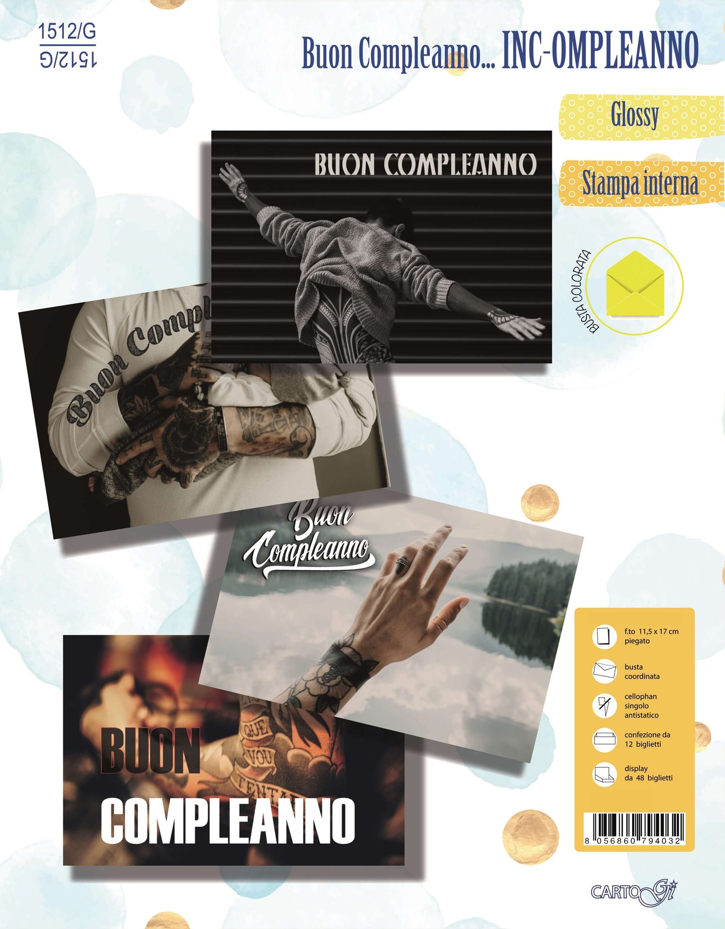 1512/G - BUON COMPLEANNO INK (12PZ)