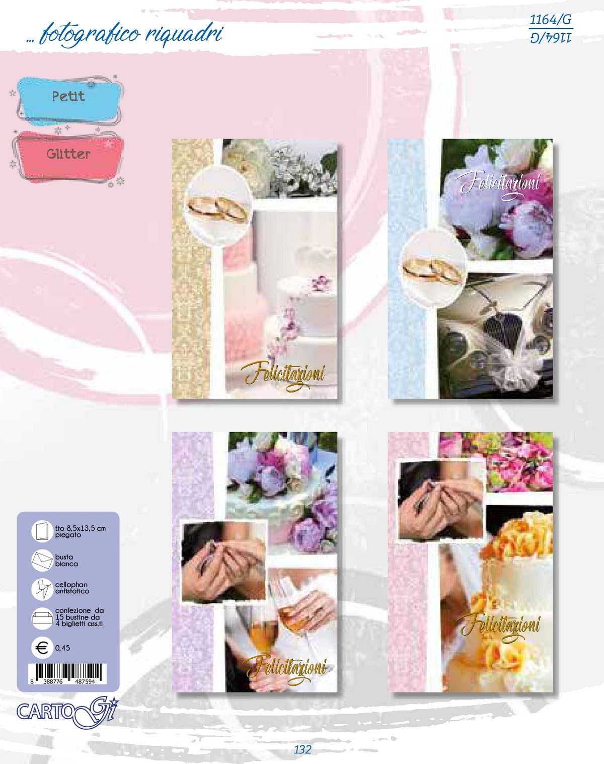 1164/G  - MATRIMONIO MIGNON GLITTER (60PZ)