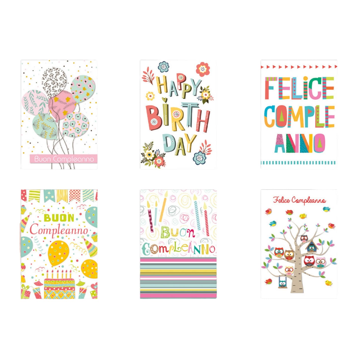 ED-003 BIGLIETTI AUGURI BUON COMPLEANNO GIOVANI (12PZ)