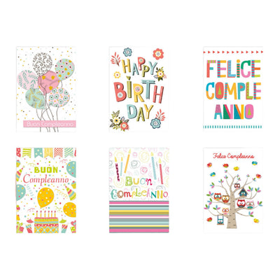 ED-003 BIGLIETTI AUGURI BUON COMPLEANNO GIOVANI (12PZ)