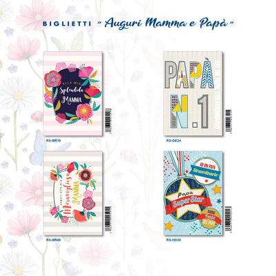 ED-042 BIGLIETTI AUGURI MAMMA E PAPA' (12PZ)