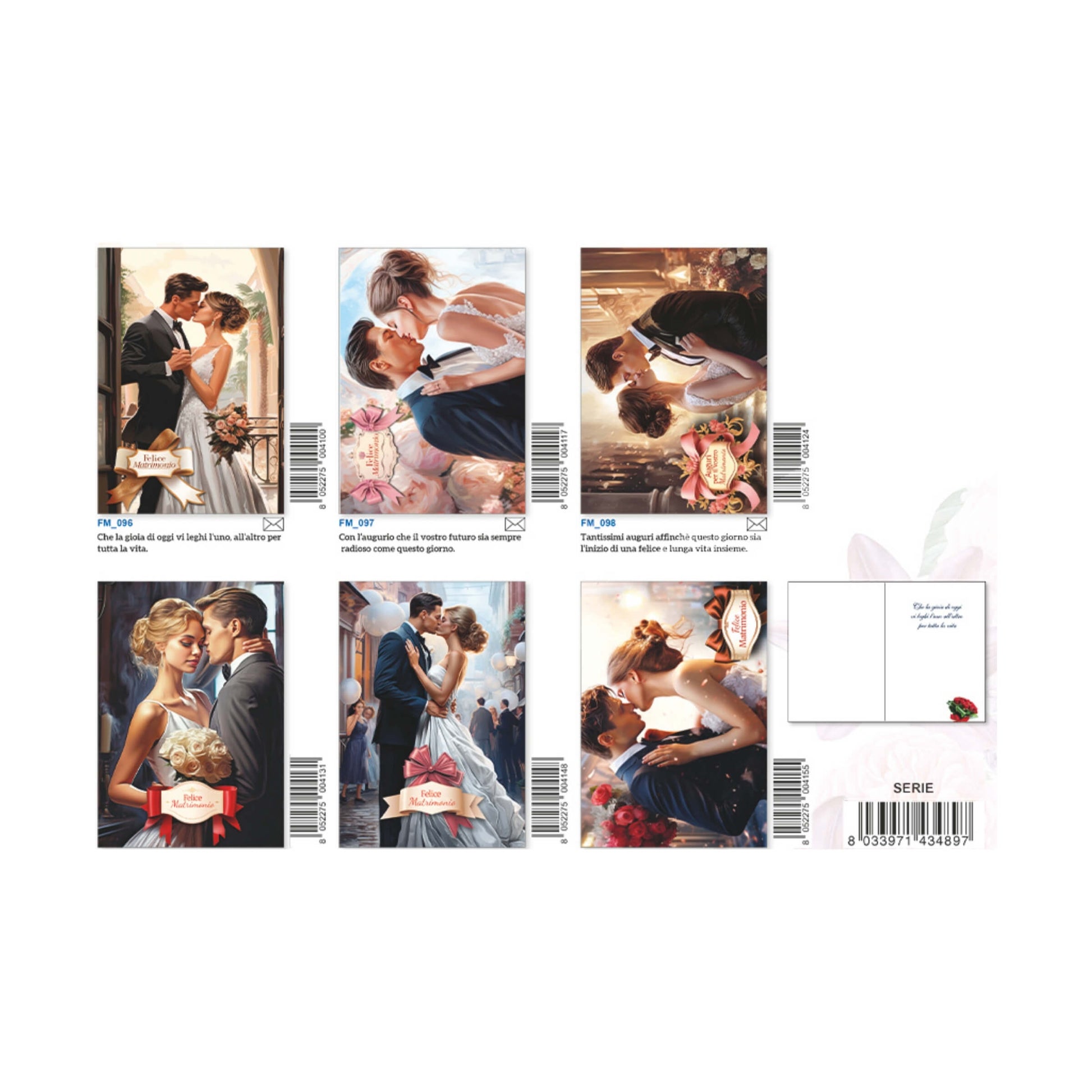 Biglietti matrimonio fotografico ED-108 vernice UV sposi pose raffinate effetto tridimensionale 12pz