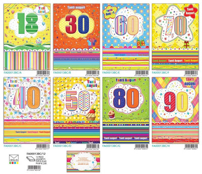 FA00013BC - BUON COMPLEANNO I MIGLIORI ANNI (12PZ)