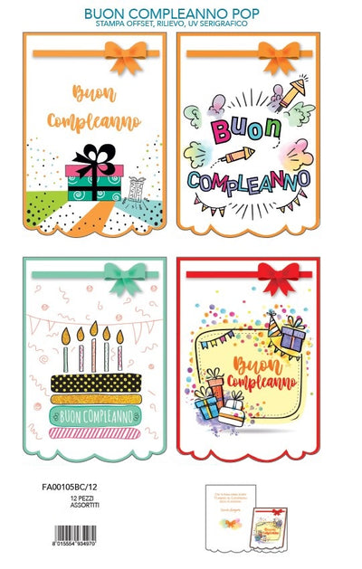 FA00105BC - BUON COMPLEANNO POP (12PZ)
