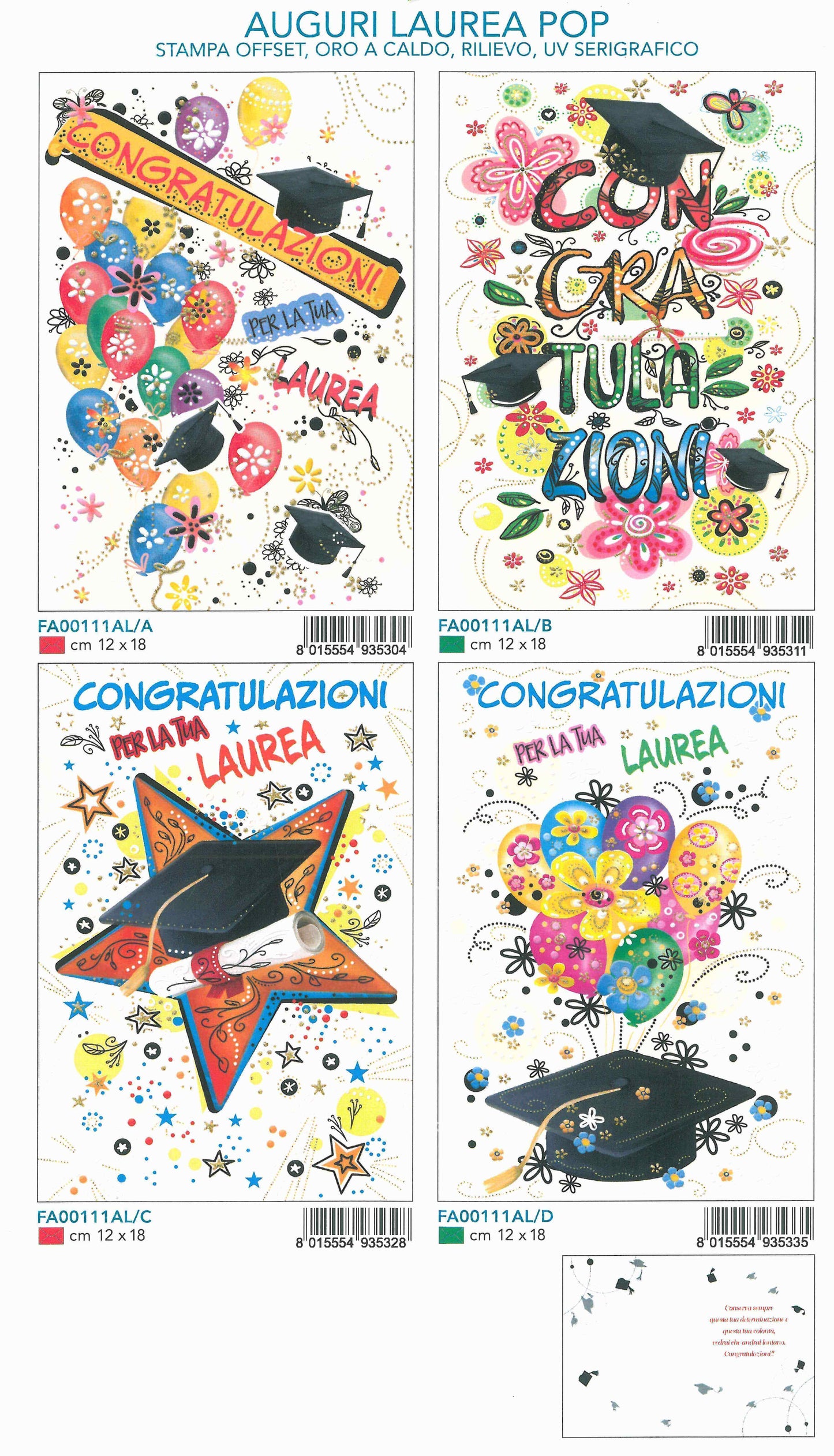 FA00111AL - AUGURI LAUREA (12PZ)
