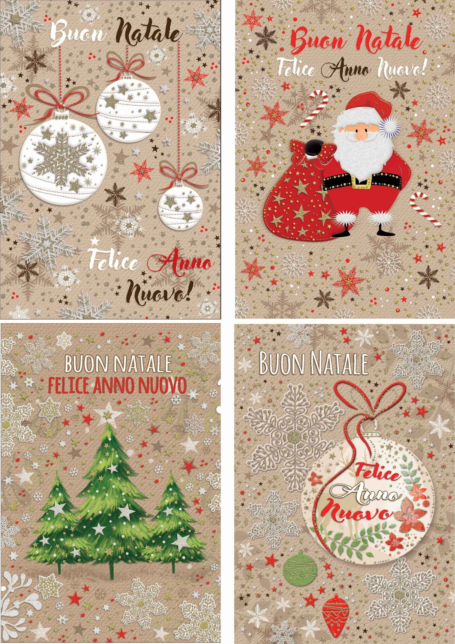 NA50065BN - BUON NATALE CON GLITTER (12PZ)