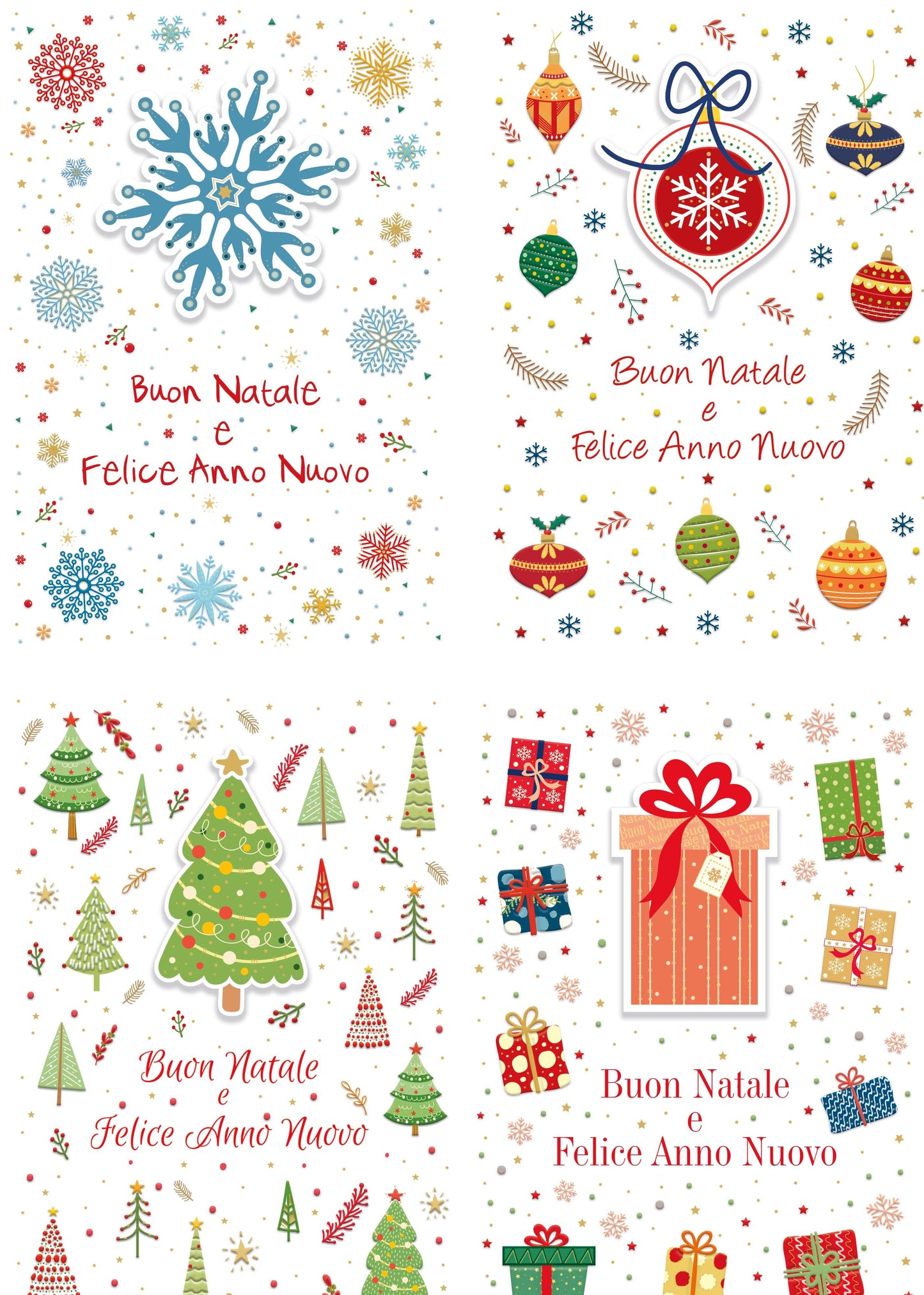 NA50068BN - BIGLIETTI BUON NATALE CON APPLICAZIONE (12PZ)