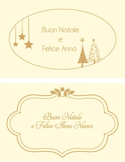 NA50083BN - CARTONCINI DOPPI ASSORTITI AVORIO CON STAMPA ORO (50PZ)