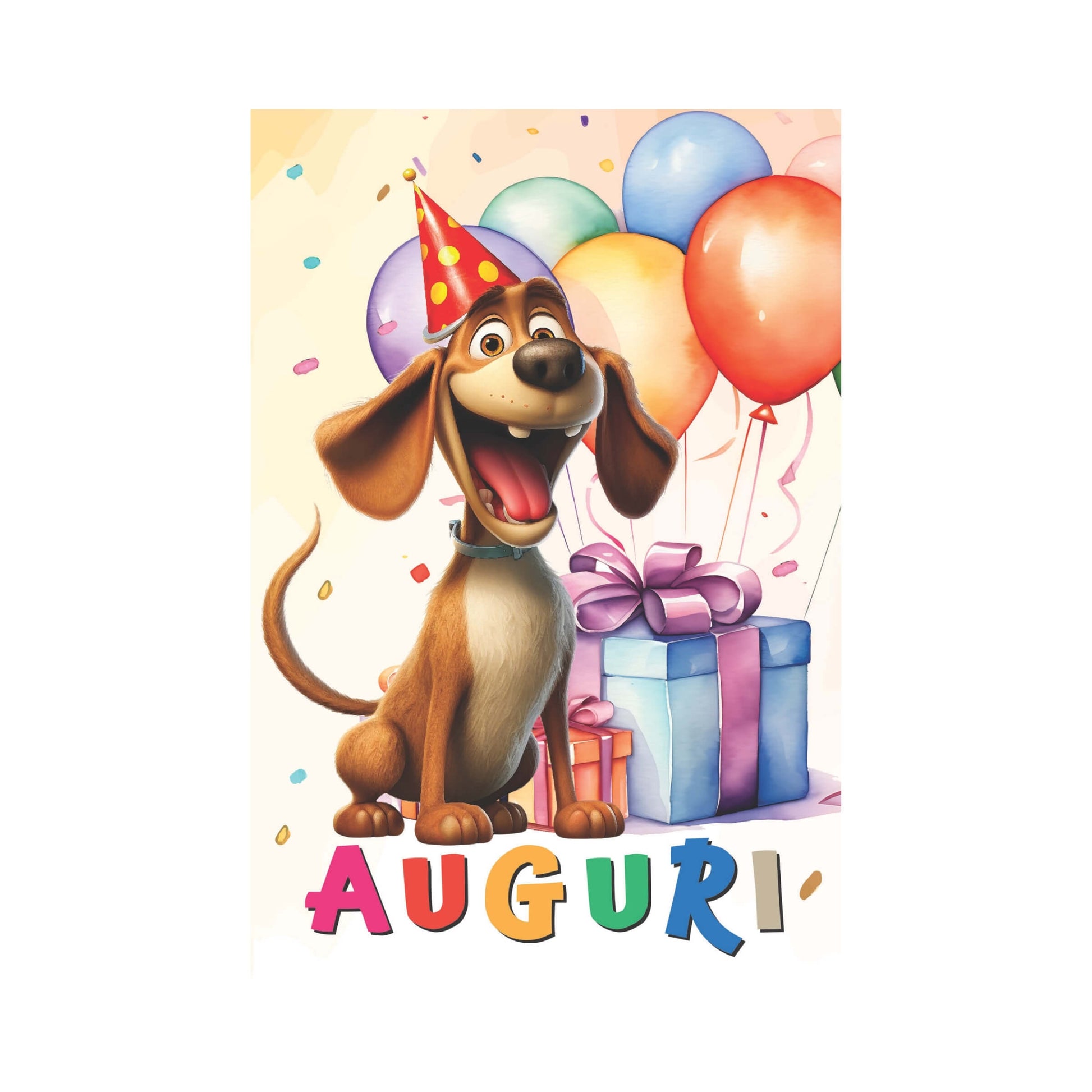 Biglietti compleanno animali ED0432 cuccioli festosi soggetti colorati