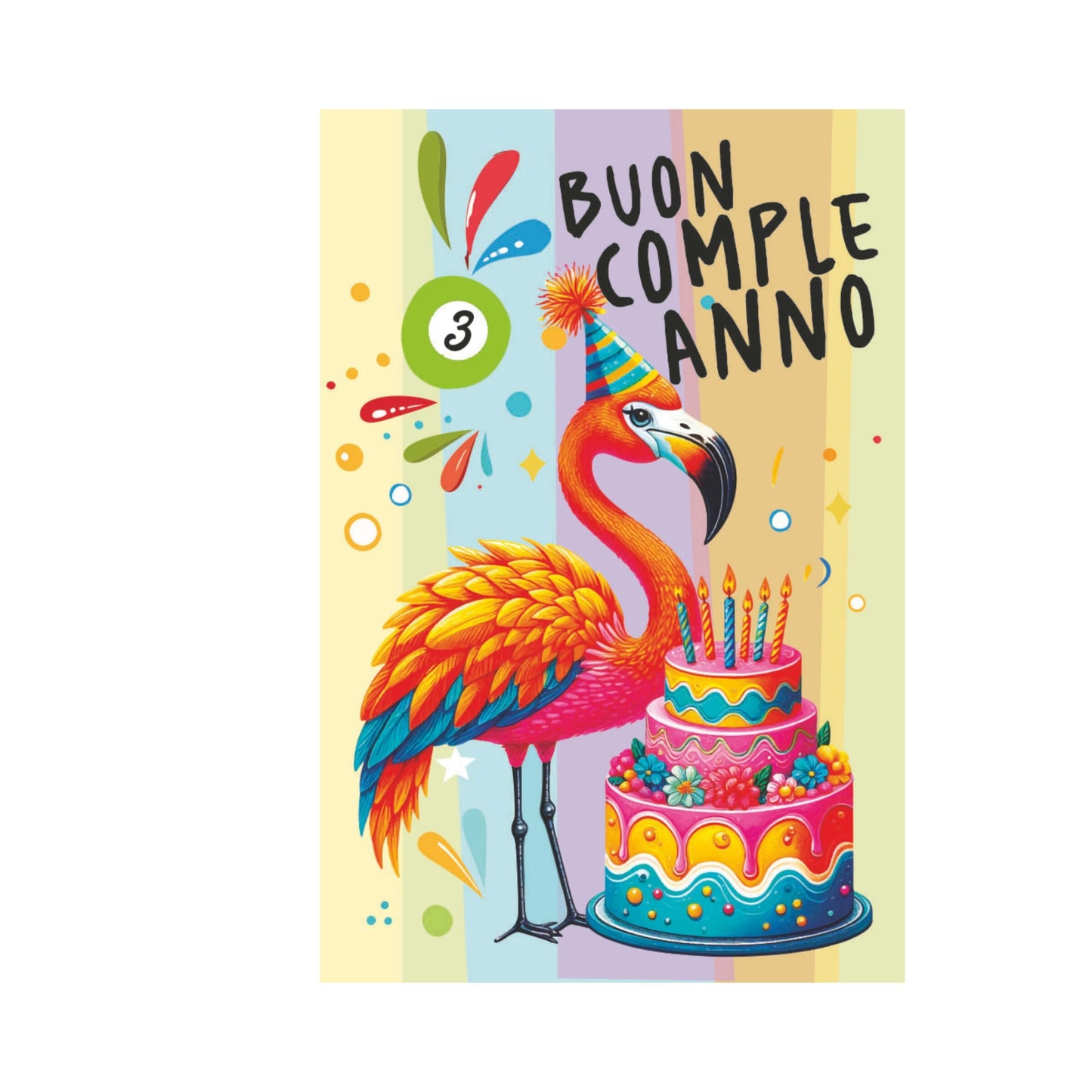 ED0527 BIGLIETTI AUGURALI ANIMALI COLOR CON RUOTA NUMERI 2-10 ANNI (12PZ)