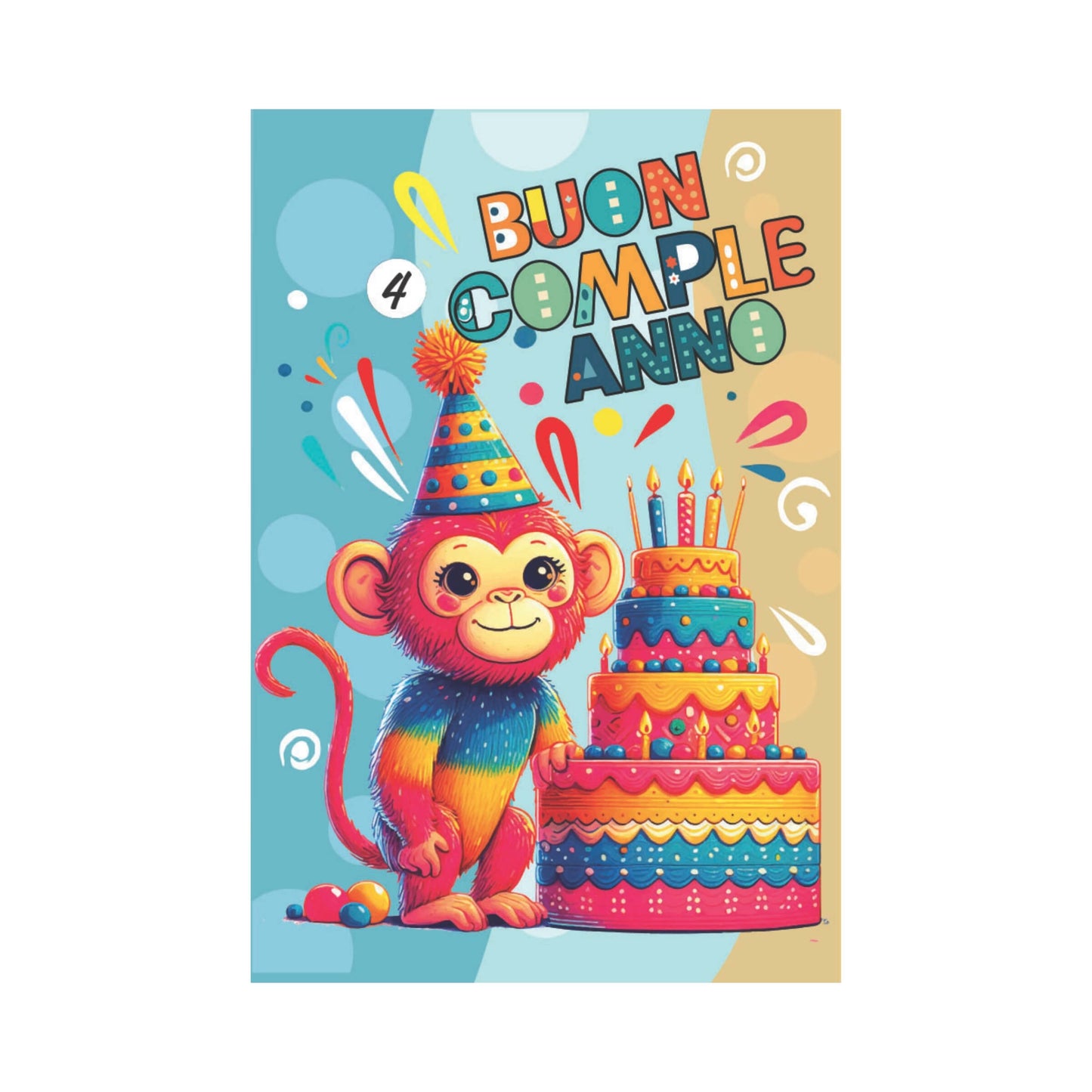 ED0527 BIGLIETTI AUGURALI ANIMALI COLOR CON RUOTA NUMERI 2-10 ANNI (12PZ)