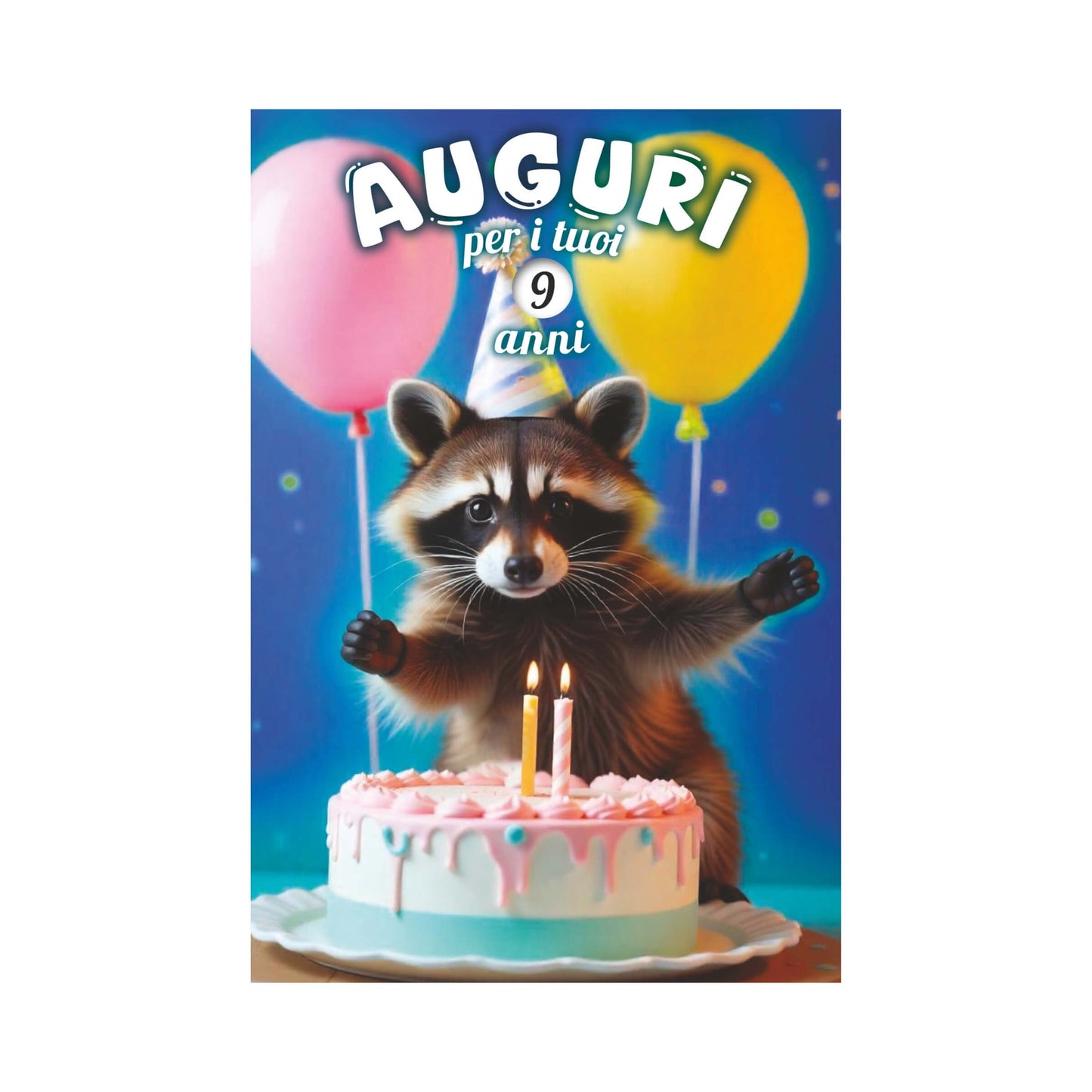 ED0529 BIGLIETTI AUGURALI ANIMALI CON RUOTA NUMERI 2-10 ANNI (12PZ)