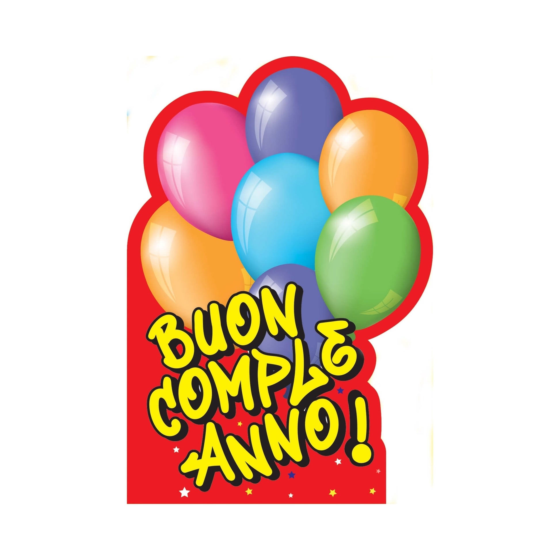 Biglietti sagomati compleanno ED0438 soggetti colorati formato pratico