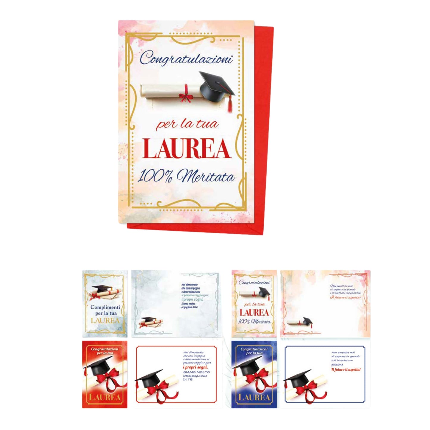 ED0555 BIGLIETTI AUGURALI CONGRATULAZIONI PER LA TUA LAUREA (12PZ)