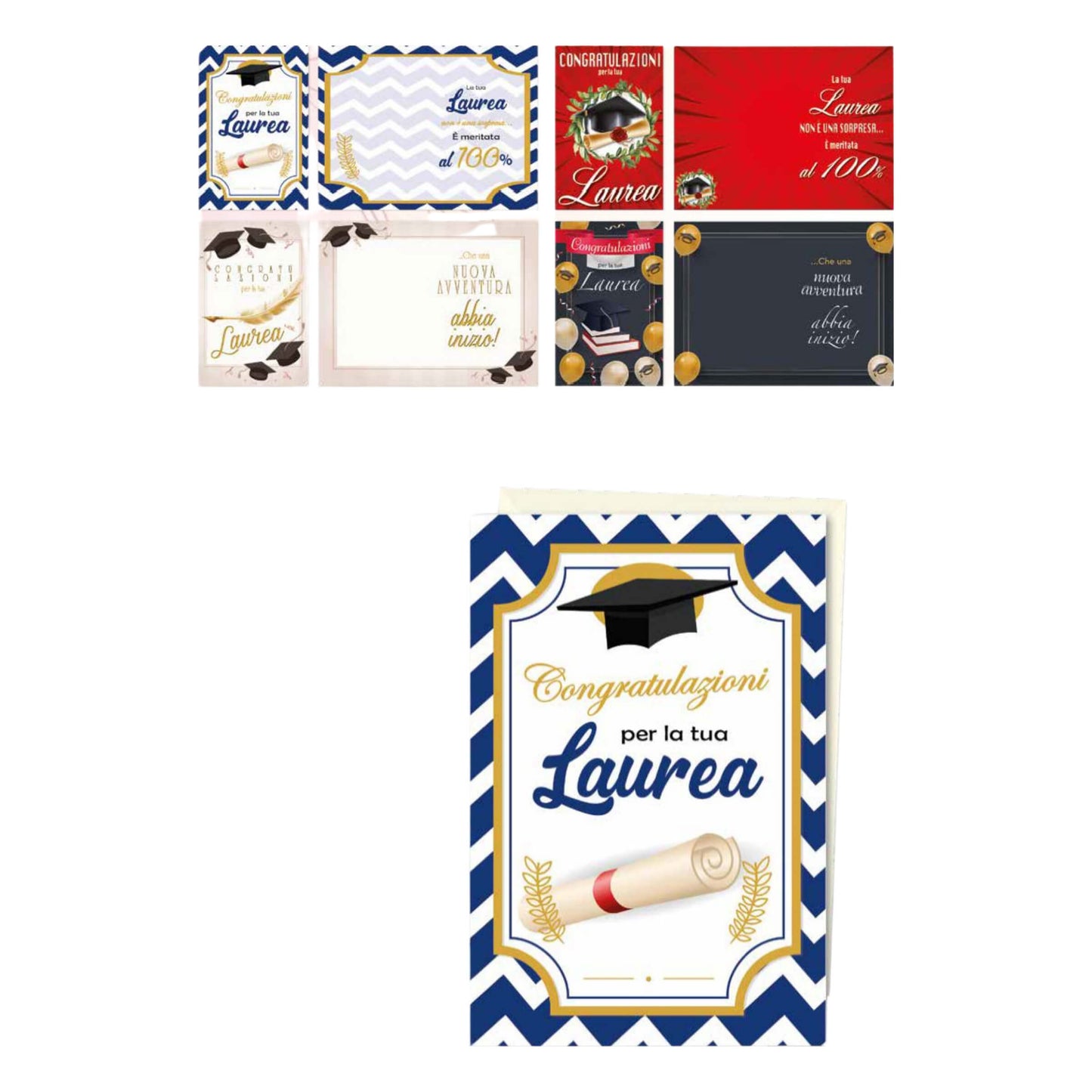 ED0278 BIGLIETTI AUGURALI CONGRATULAZIONI PER LA TUA LAUREA (12PZ)