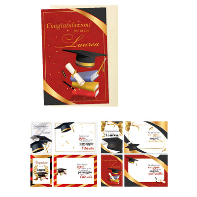 ED0456 BIGLIETTI AUGURALI CONGRATULAZIONI PER LA TUA LAUREA (12PZ)