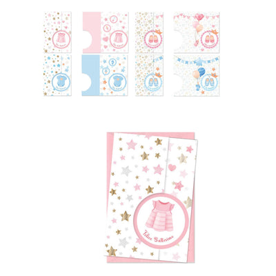 ED0622 BIGLIETTI FELICE BATTESIMO CON STAMPA A CALDO (12PZ)
