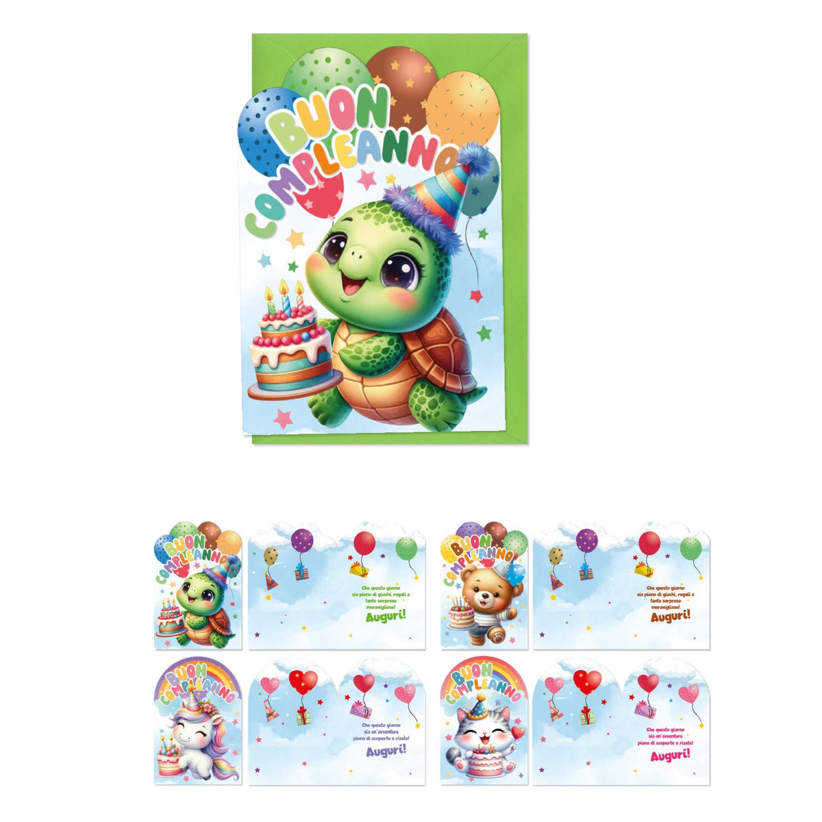 ED0628 BIGLIETTI AUGURALI BAMBINI (12PZ)