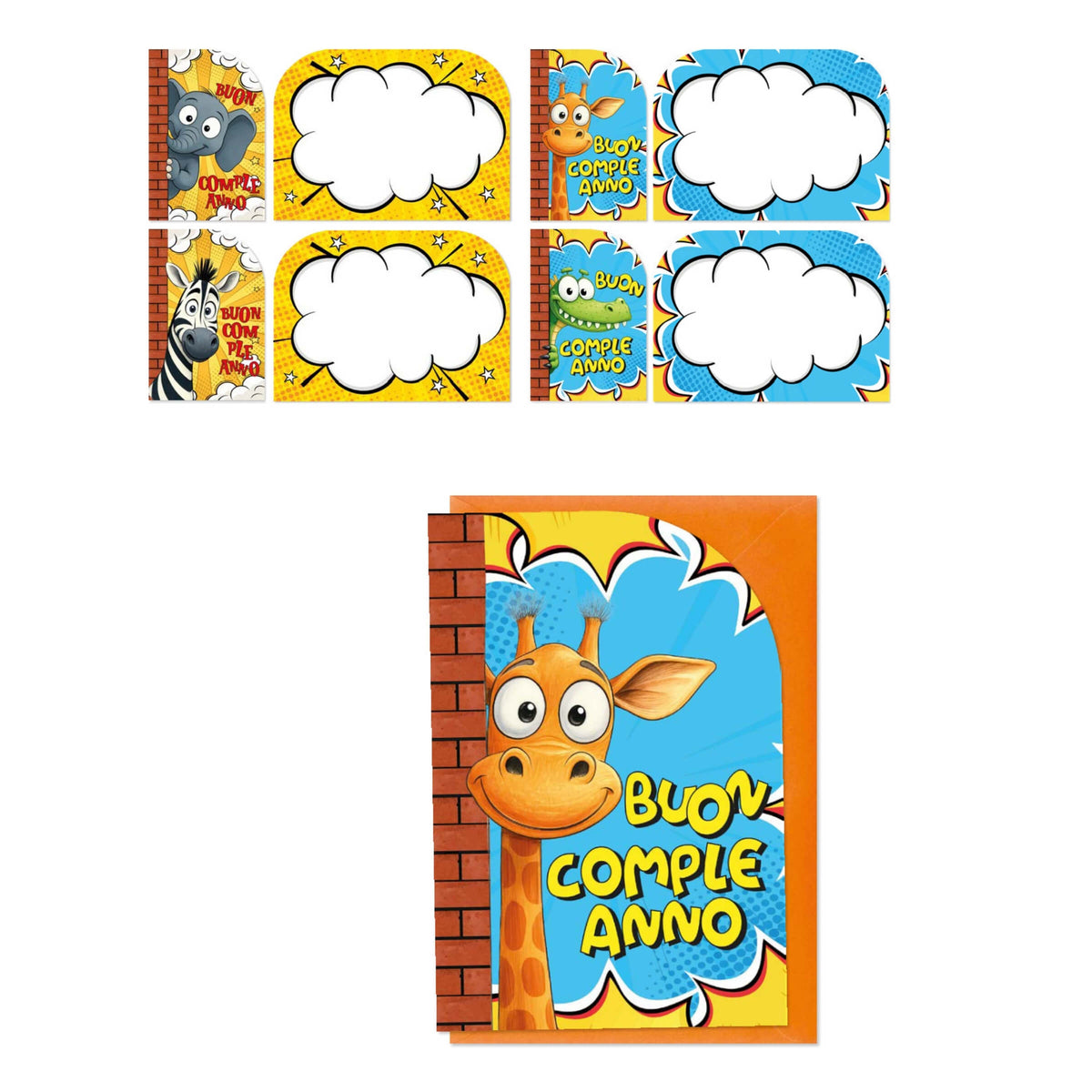 ED0629 BIGLIETTI AUGURALI KIDS (12PZ)