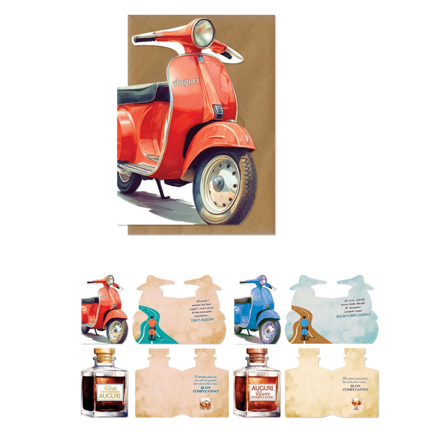 ED0640 BIGLIETTI AUGURALI UOMO CON STAMPA A CALDO (12PZ)