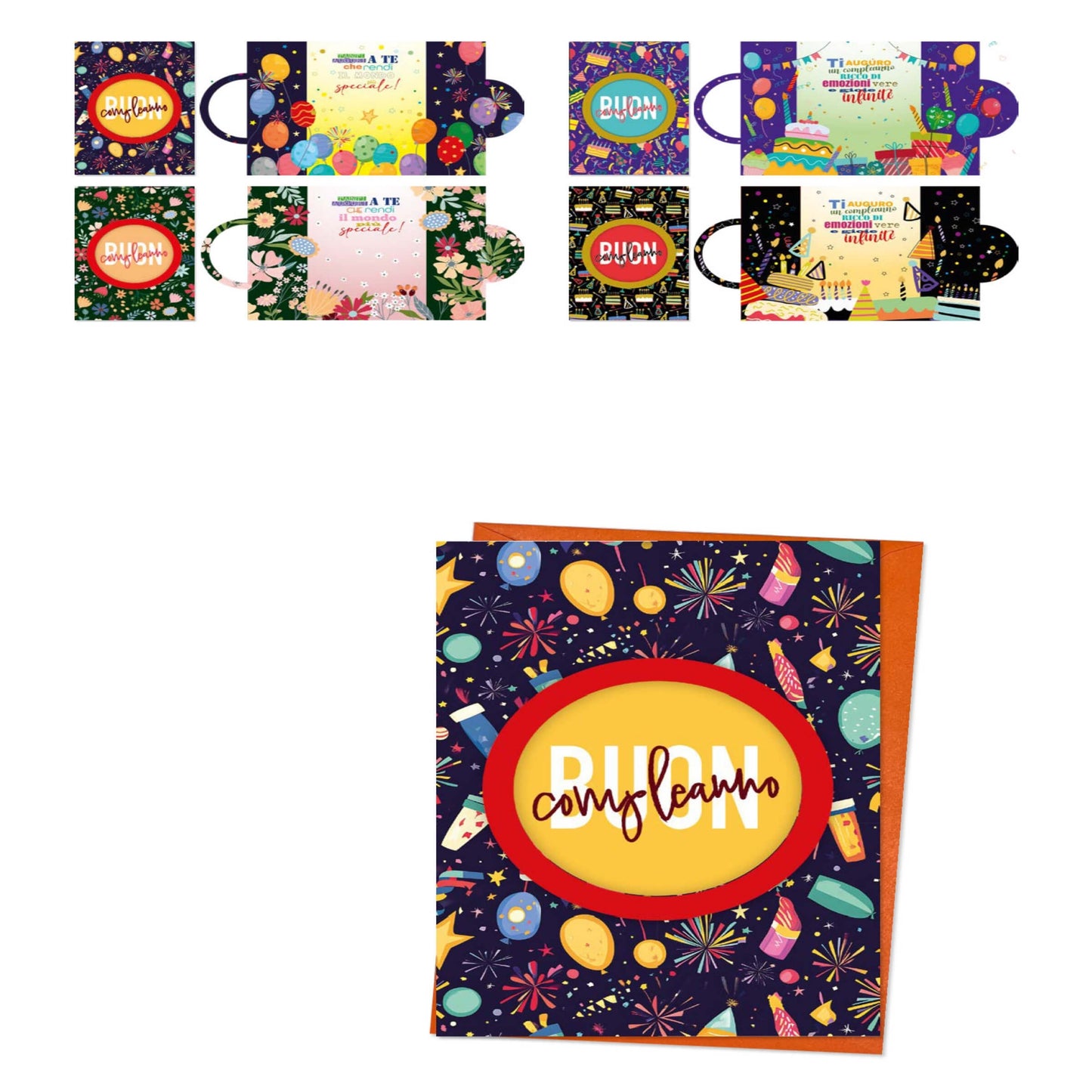 ED0654 BIGLIETTI AUGURALI CON STAMPA A CALDO (12PZ)