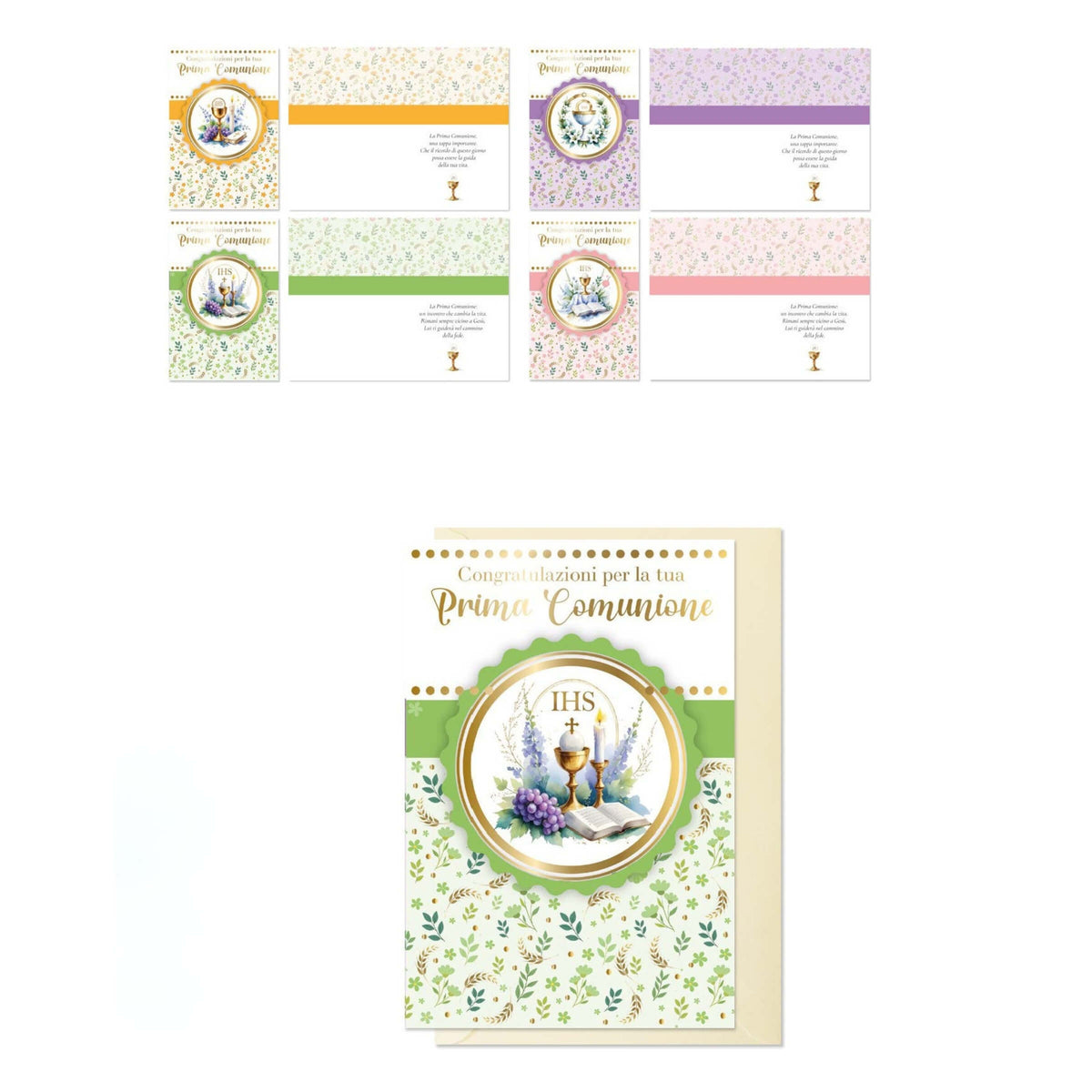 ED0687 BIGLIETTI PRIMA COMUNIONE STAMPA A CALDO (12PZ)
