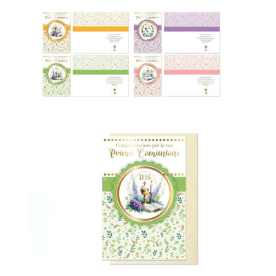 ED0687 BIGLIETTI PRIMA COMUNIONE STAMPA A CALDO (12PZ)