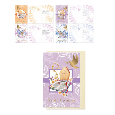 ED0692 BIGLIETTI SANTA CRESIMA CON STAMPA A CALDO (12PZ)