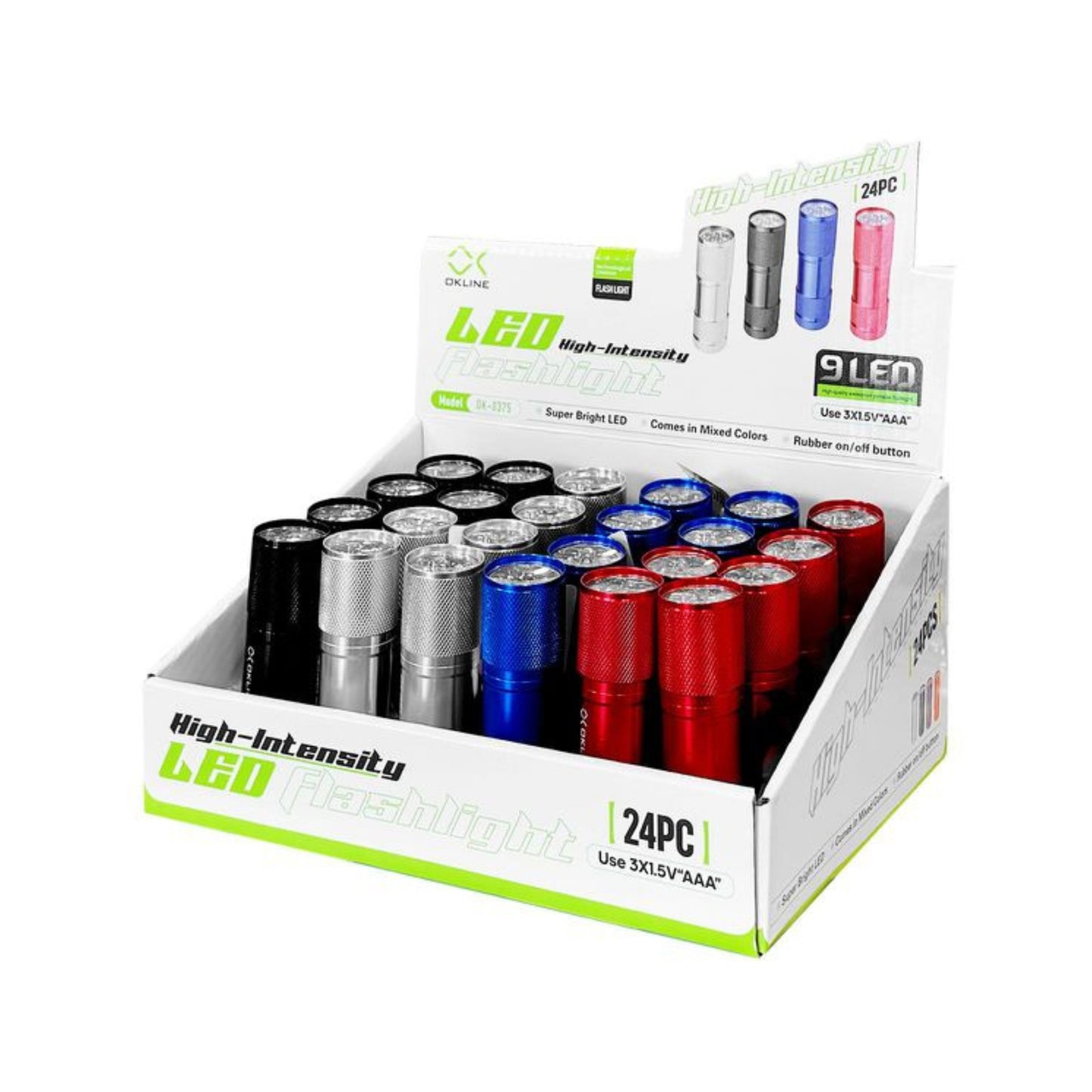Torcia Okline 9 LED dettaglio testa