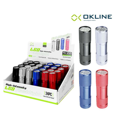 Torcia alluminio impermeabile Okline 9 LED alta intensità