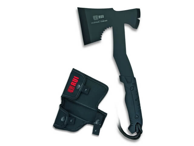 Accetta Rui RU31834 con lama in acciaio inossidabile Titanium Coated da 32 cm e fodero in nylon