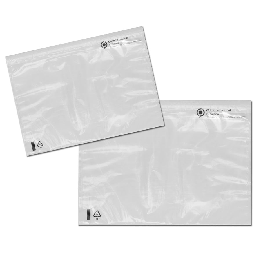Buste portadocumenti Polyadex LD in polietilene trasparente riciclabile adesive formato 135x2400mm
