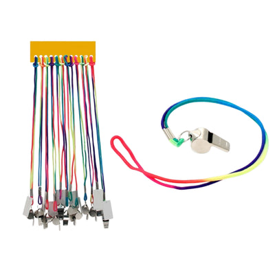 Fischietti in metallo con laccetto colorati Toys Garden, confezione da 12 pezzi
