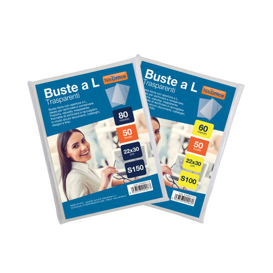 BUSTA A L LUCIDA TRASPARENTE 80 MICRON 22x30cm (50PZ)