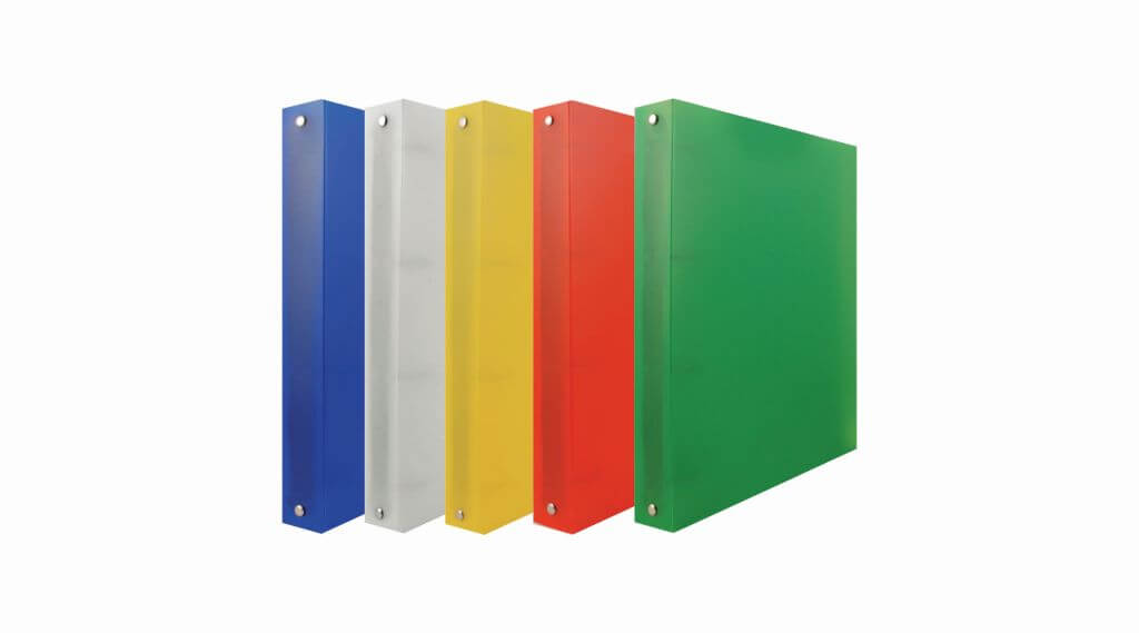 RACCOGLITORE COLORATI TRASPARENTI 4 ANELLI 16mm - A4 - 26 x 32 cm (6PZ)