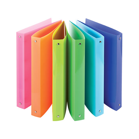 RACCOGLITORE A 4 ANELLI 30mm COLORI FLUO TRASPARENTI - 22x30 (12PZ) 01NIK382/A