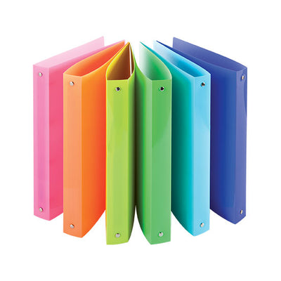 RACCOGLITORE A 4 ANELLI 30mm COLORI FLUO TRASPARENTI - 22x30 (12PZ) 01NIK382/A
