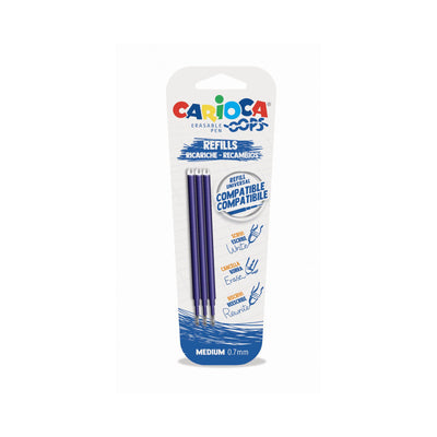 Refill penna cancellabile Oops blu inchiostro termosensibile - set da 3 pezzi