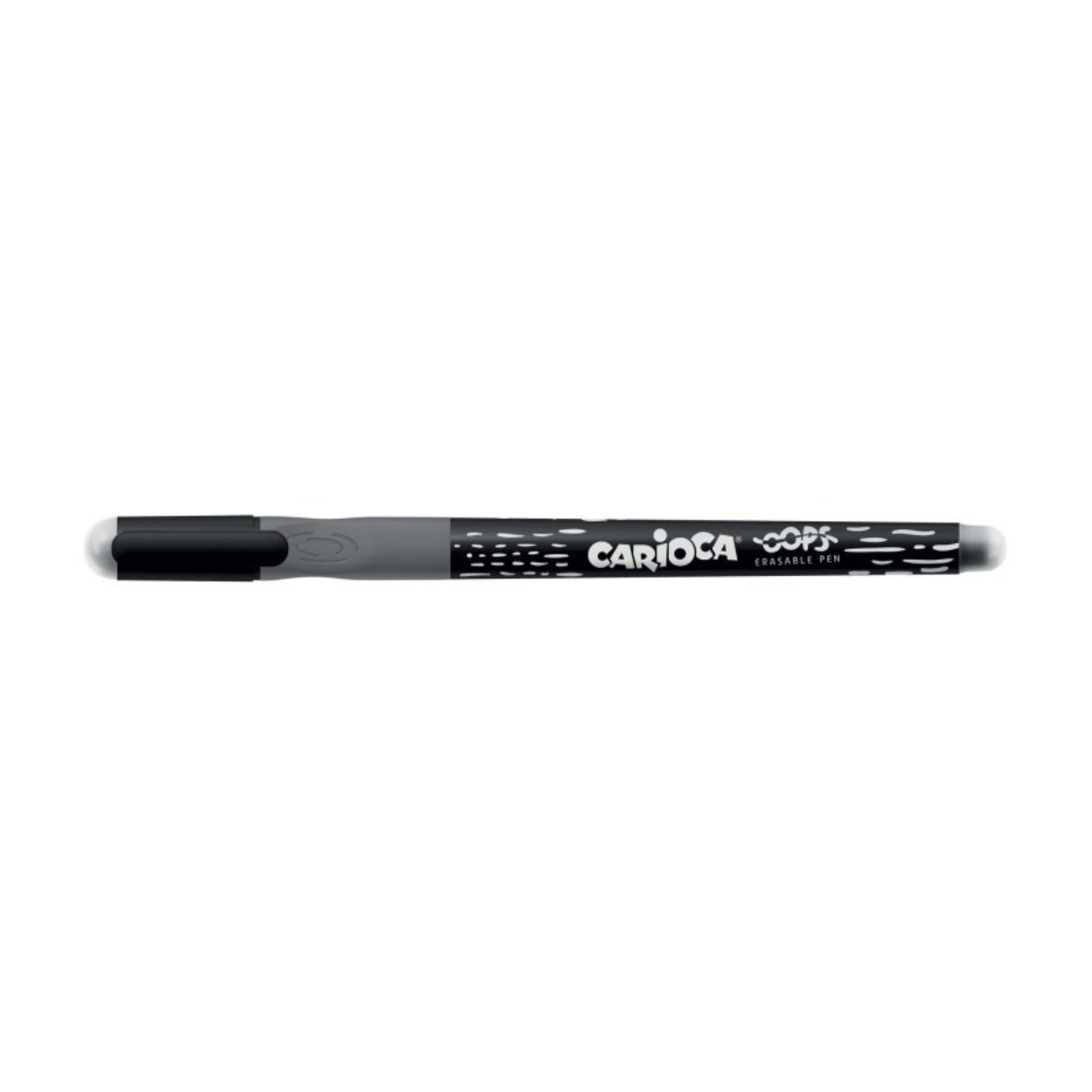 Penna Carioca Oops cancellabile nera impugnatura triangolare ergonomica gomma integrata