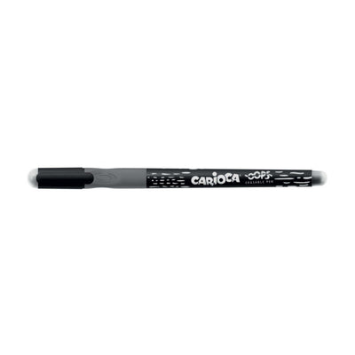 Penna Carioca Oops cancellabile nera impugnatura triangolare ergonomica gomma integrata