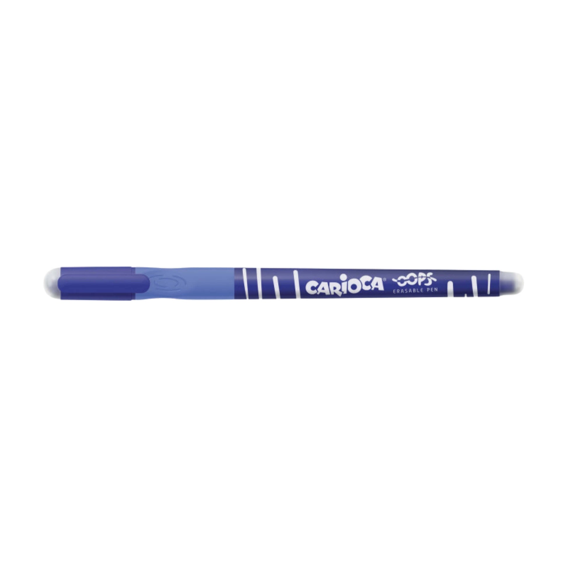 Penna Carioca Oops cancellabile blu impugnatura triangolare ergonomica gomma integrata