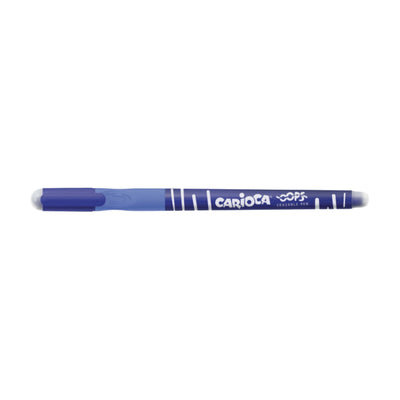 Penna Carioca Oops cancellabile blu impugnatura triangolare ergonomica gomma integrata
