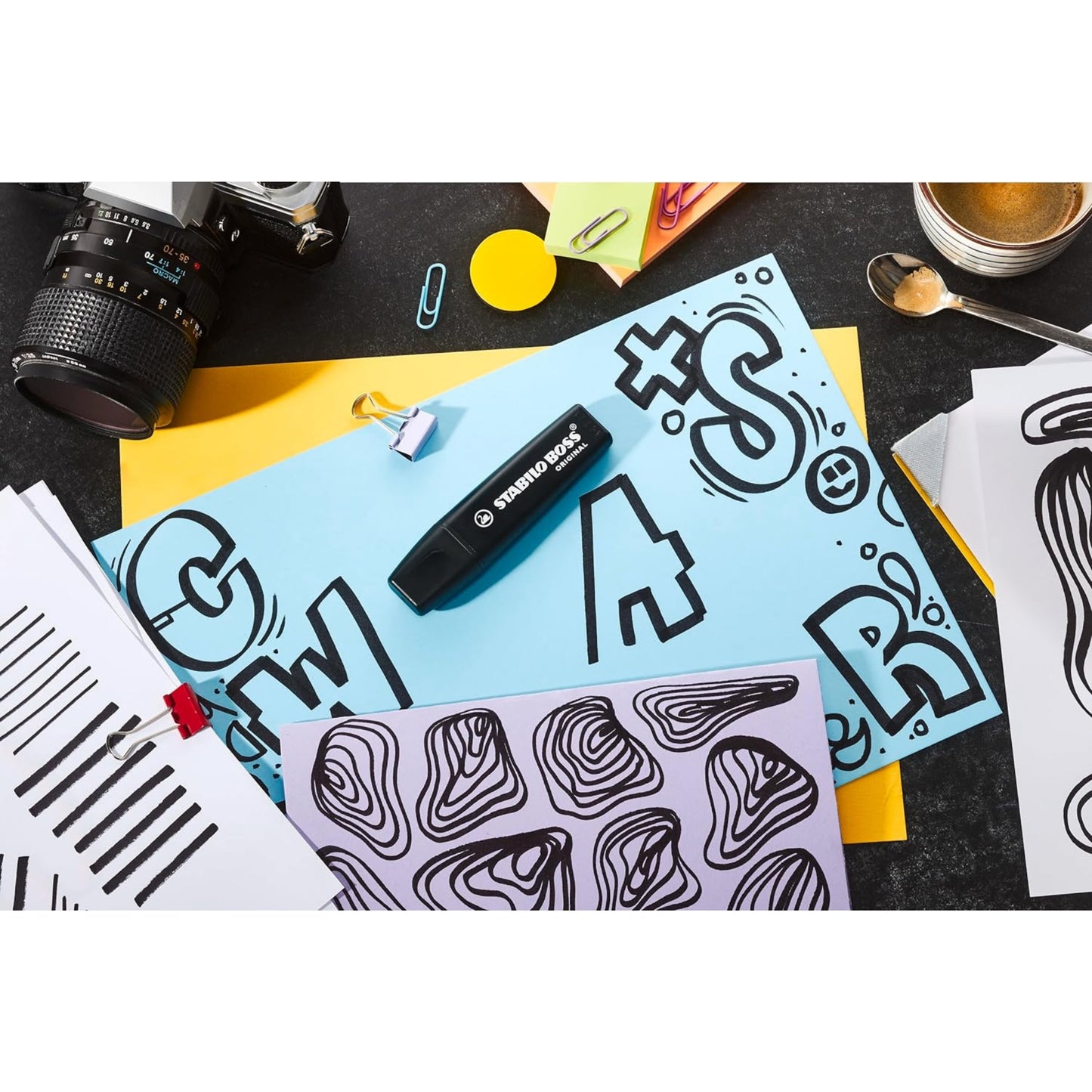 1 MARKER STABILO BOSS NERO PUNTA A SCALPELLO 70/46