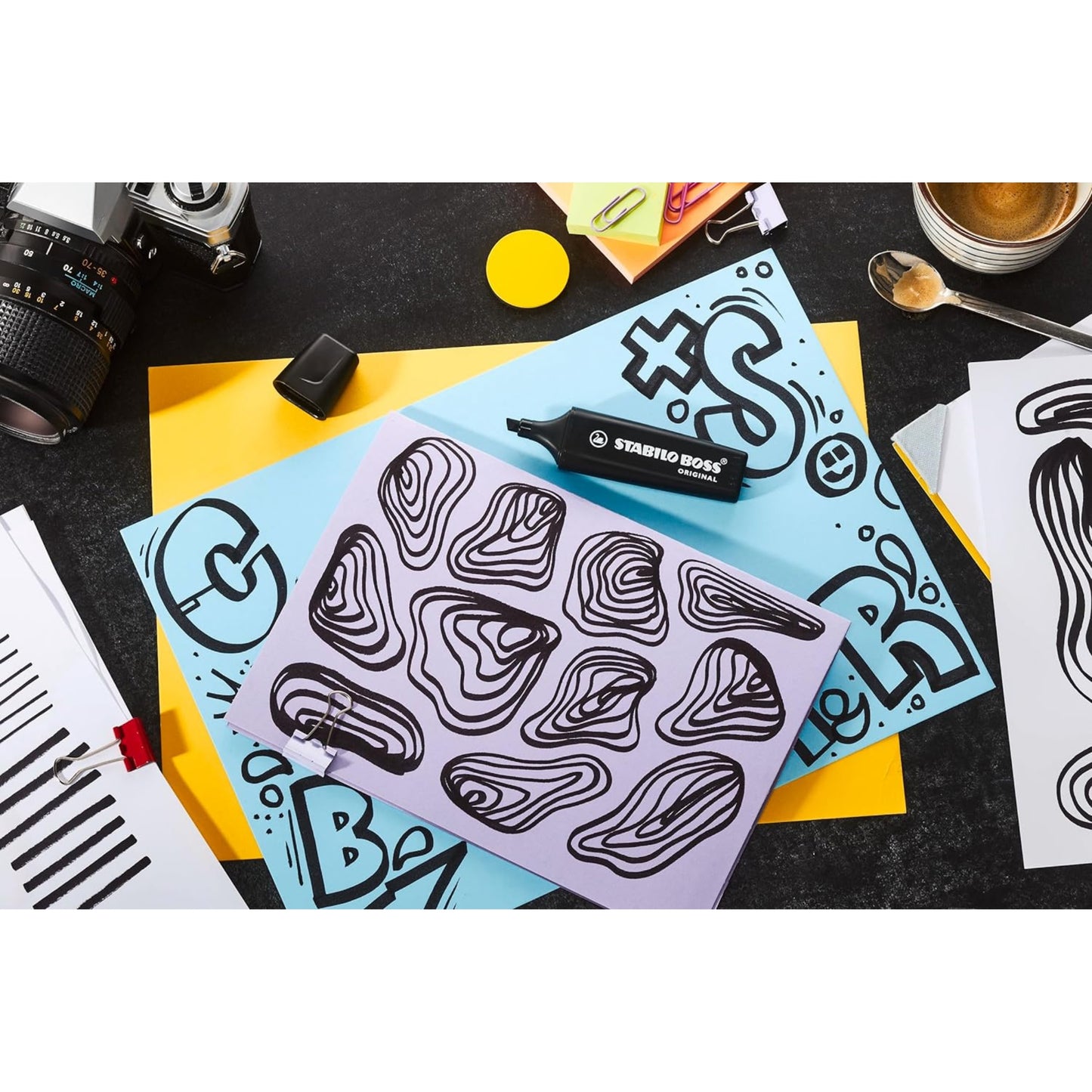 1 MARKER STABILO BOSS NERO PUNTA A SCALPELLO 70/46