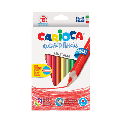 MATITE CARIOCA TRIANGOLARI MAXI 5mm - 12 COLORI