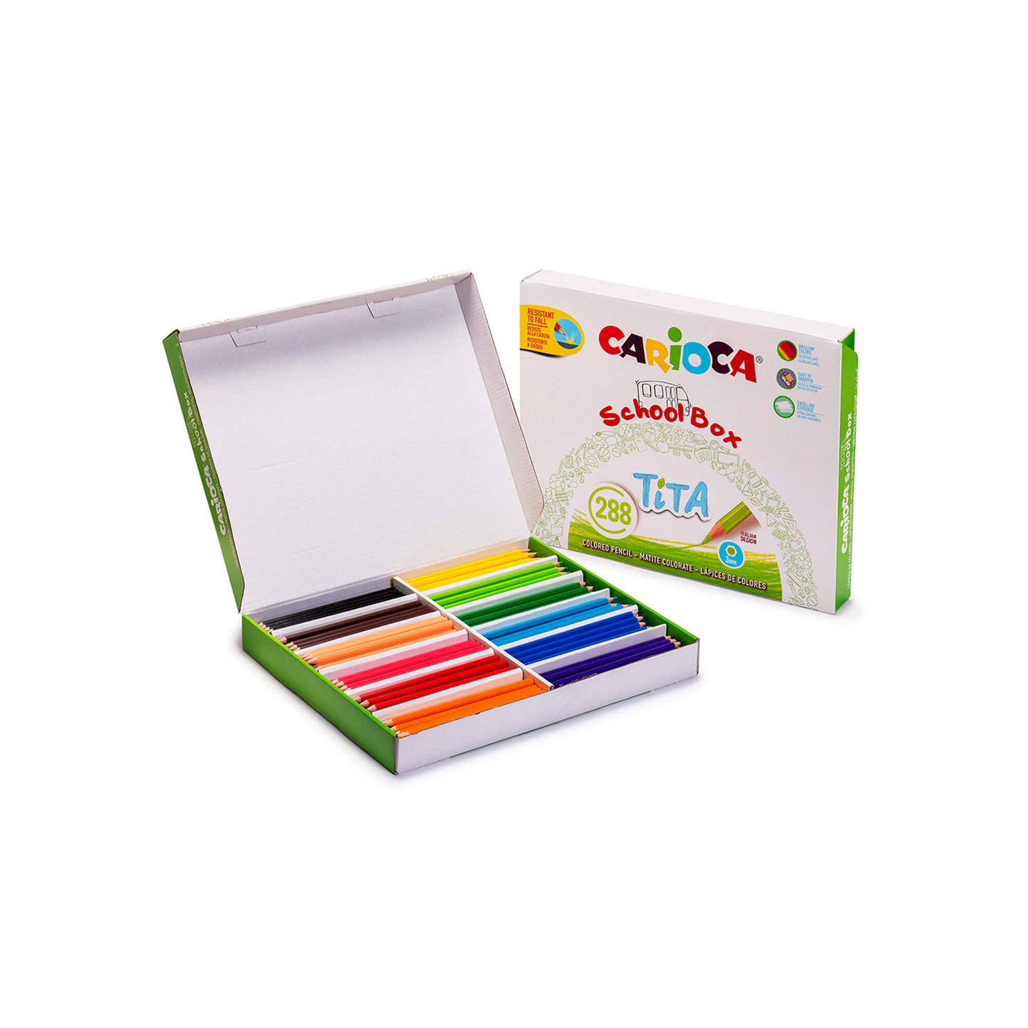 Matite colorate Carioca Tita school box 288 pezzi fusto esagonale resina