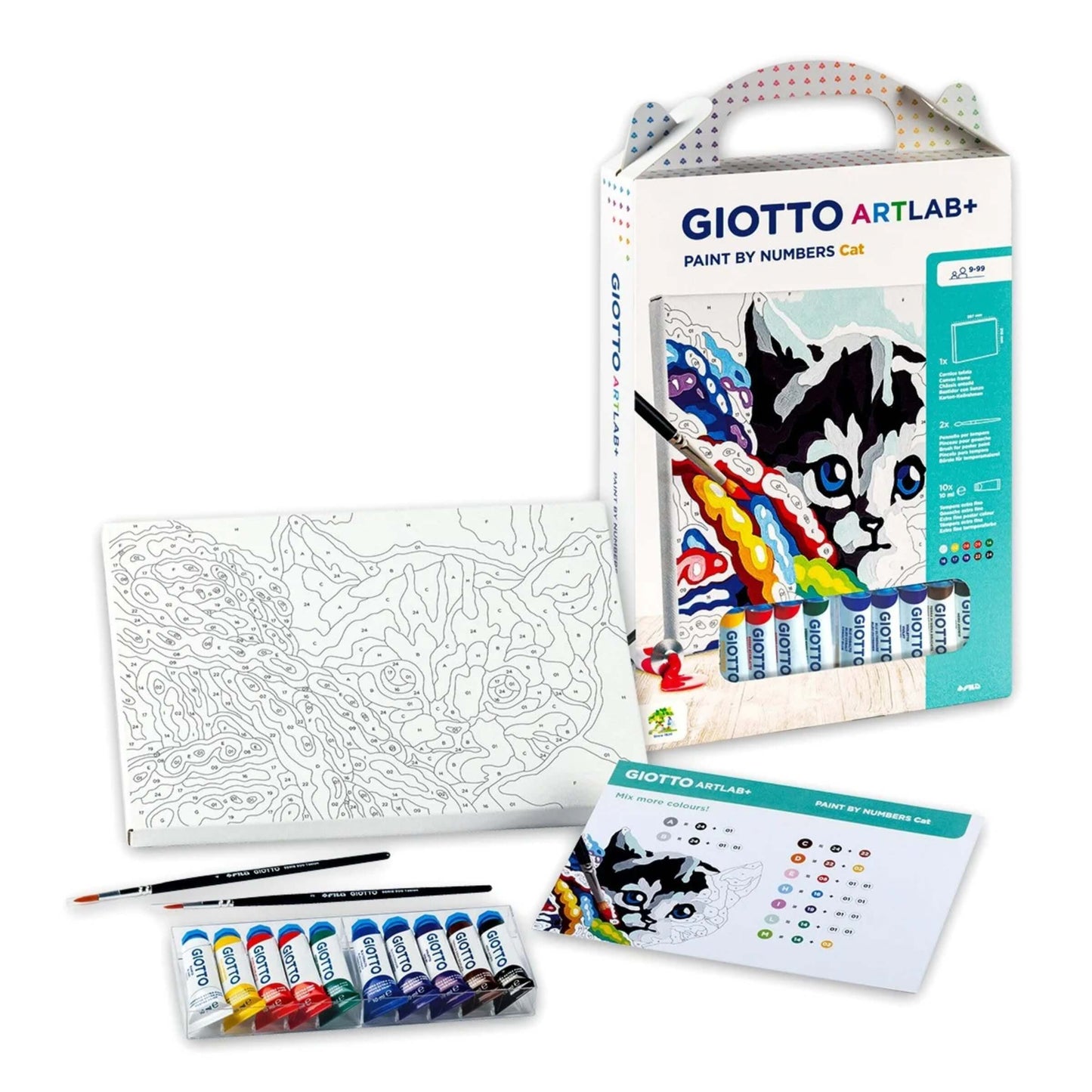Giotto ArtLab+ Paint by Numbers Cat tela numerata soggetto gatto